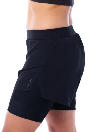 cycling shorts with over-shorts and 50  UV protection