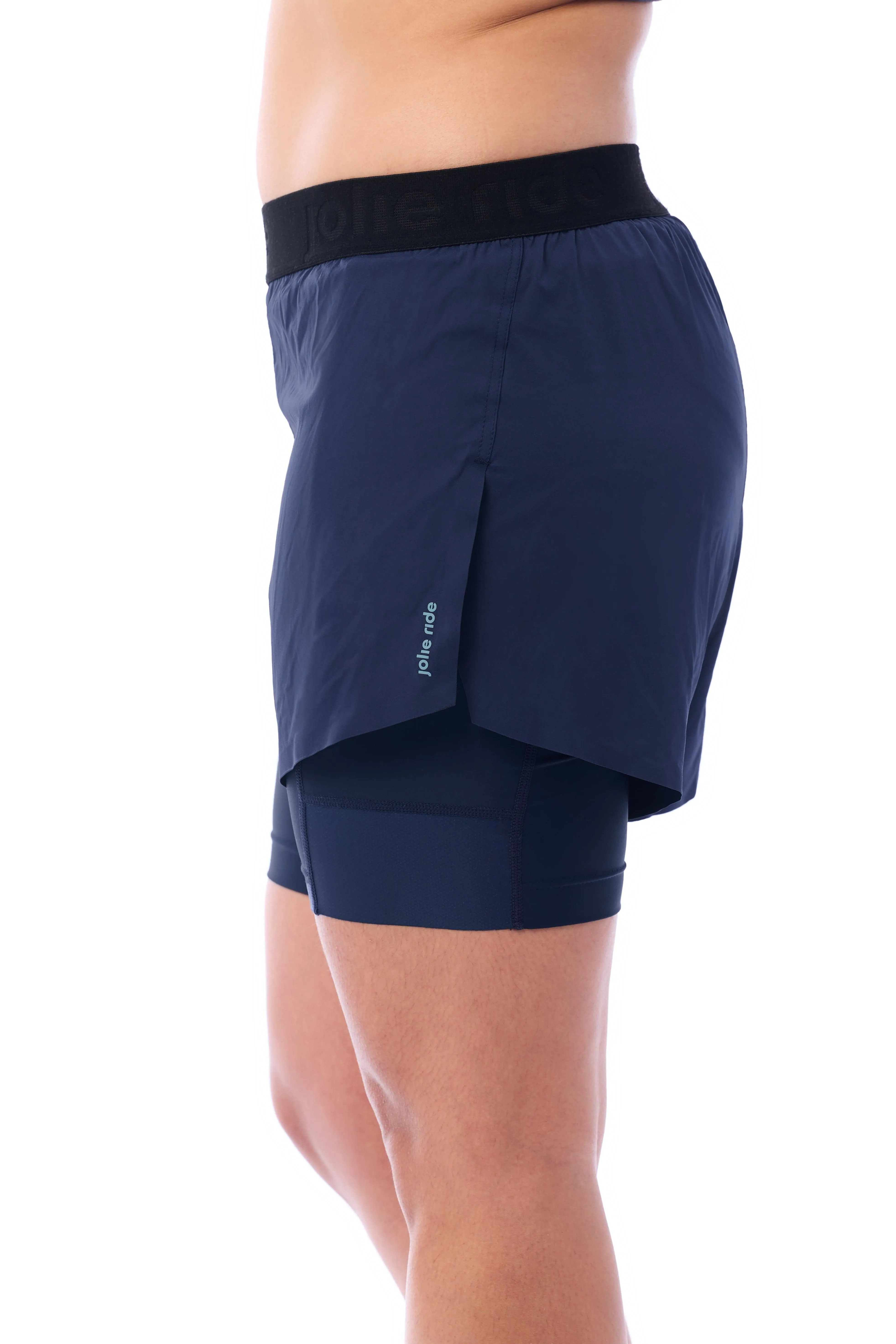 cycling shorts with over-shorts and 50  UV protection