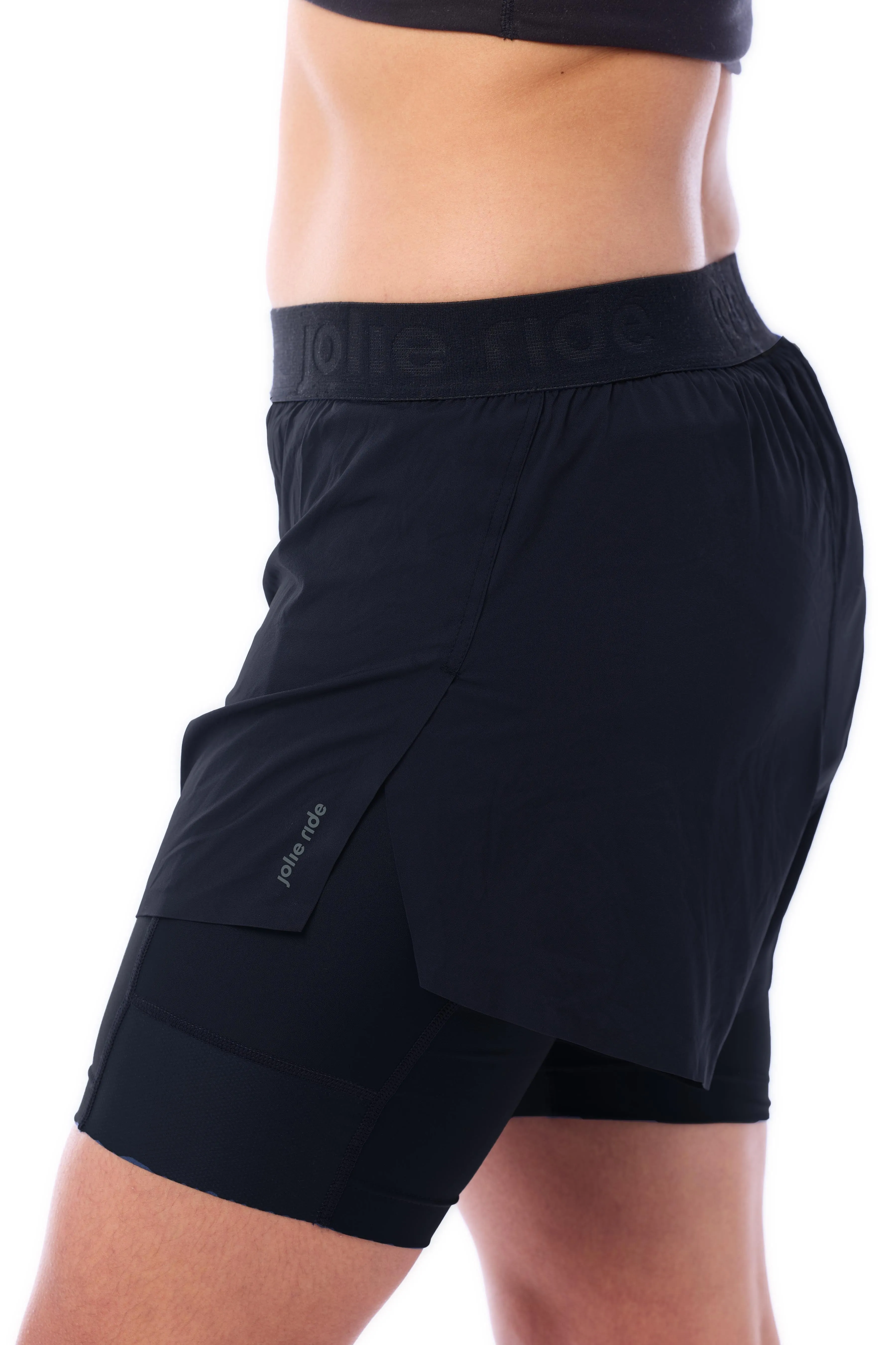 cycling shorts with over-shorts and 50  UV protection