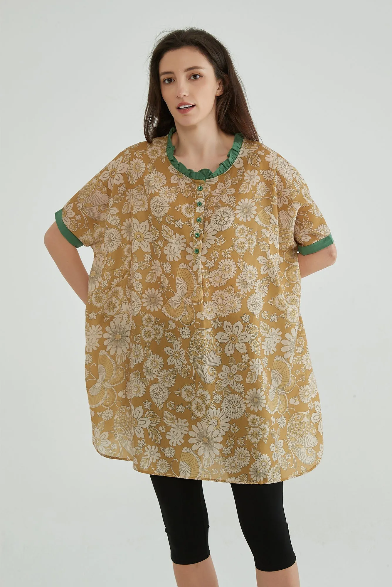 Dark Sand Women Floral Flowy Tops