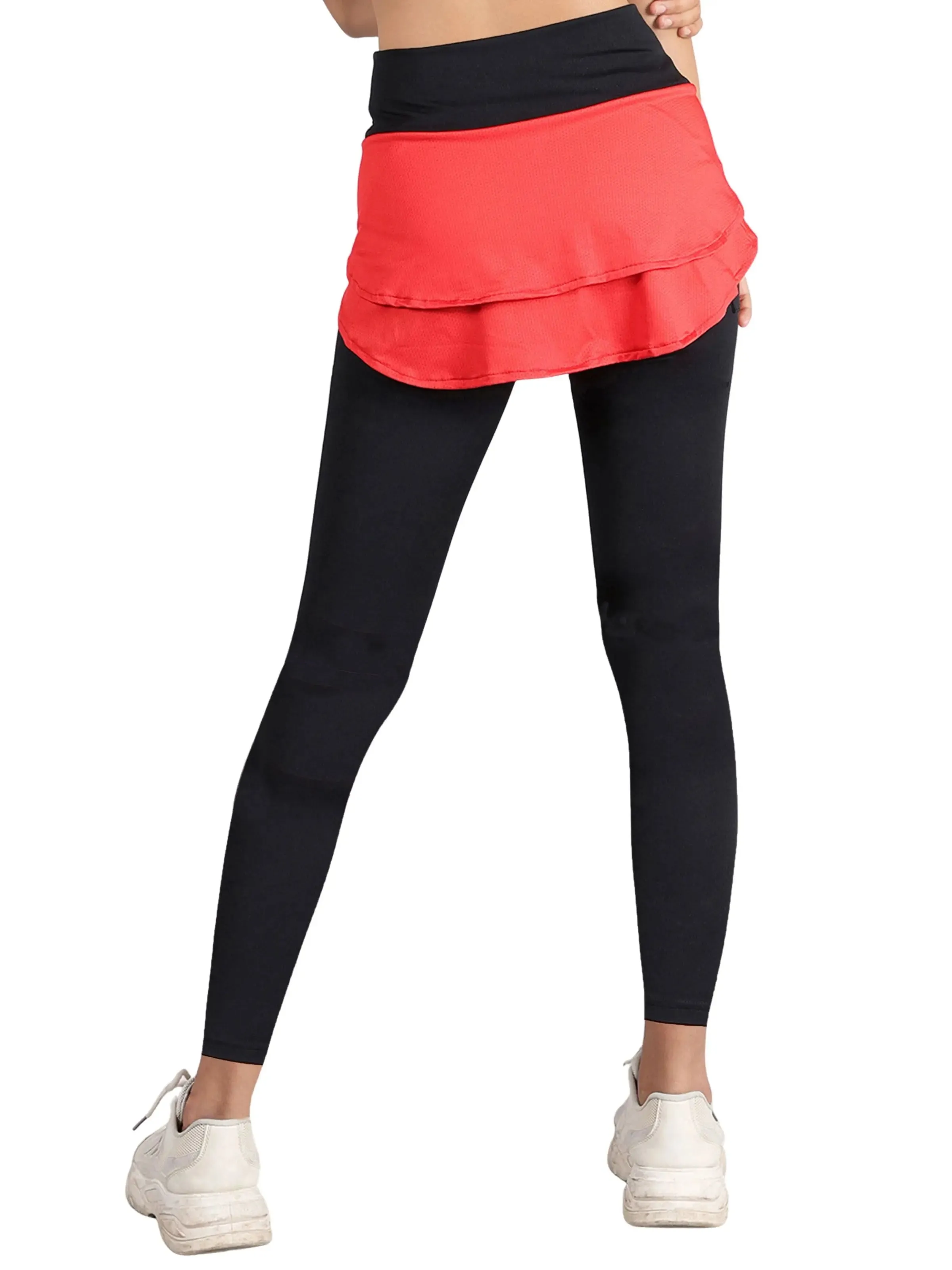 D’chica Skirt with Leggings Ankle Length Tights with Pockets