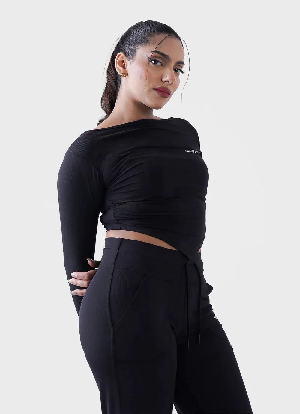 Diamond Crop Shirt - Black