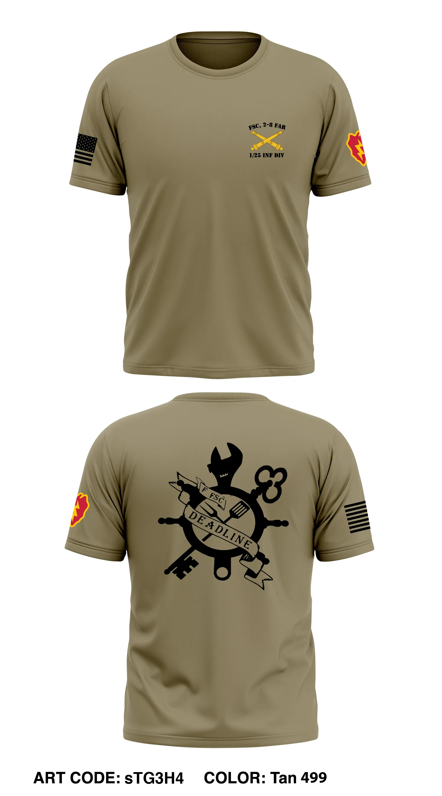 F Co, 2-8 FAR, 1/25 Inf Div Store 1 Core Men's SS Performance Tee - sTG3H4