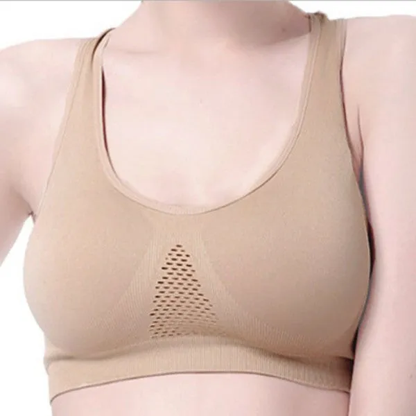 Fashion Women Sexy exercise fitness Bra Hollow Breathable Padded Seamless workout Top Vest NW