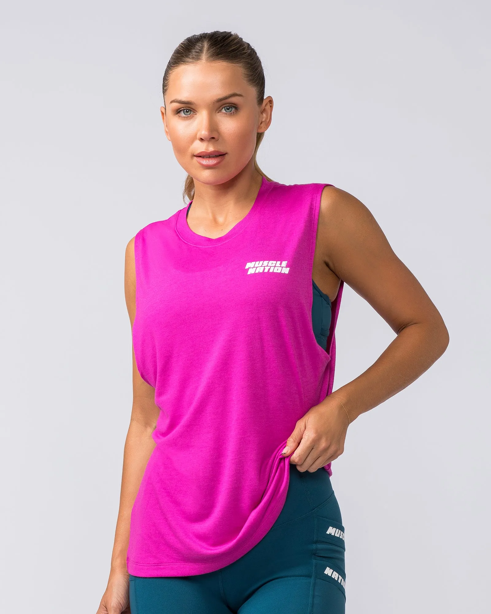 Faster Drop Arm Tank - Dark Hyper Fuscia