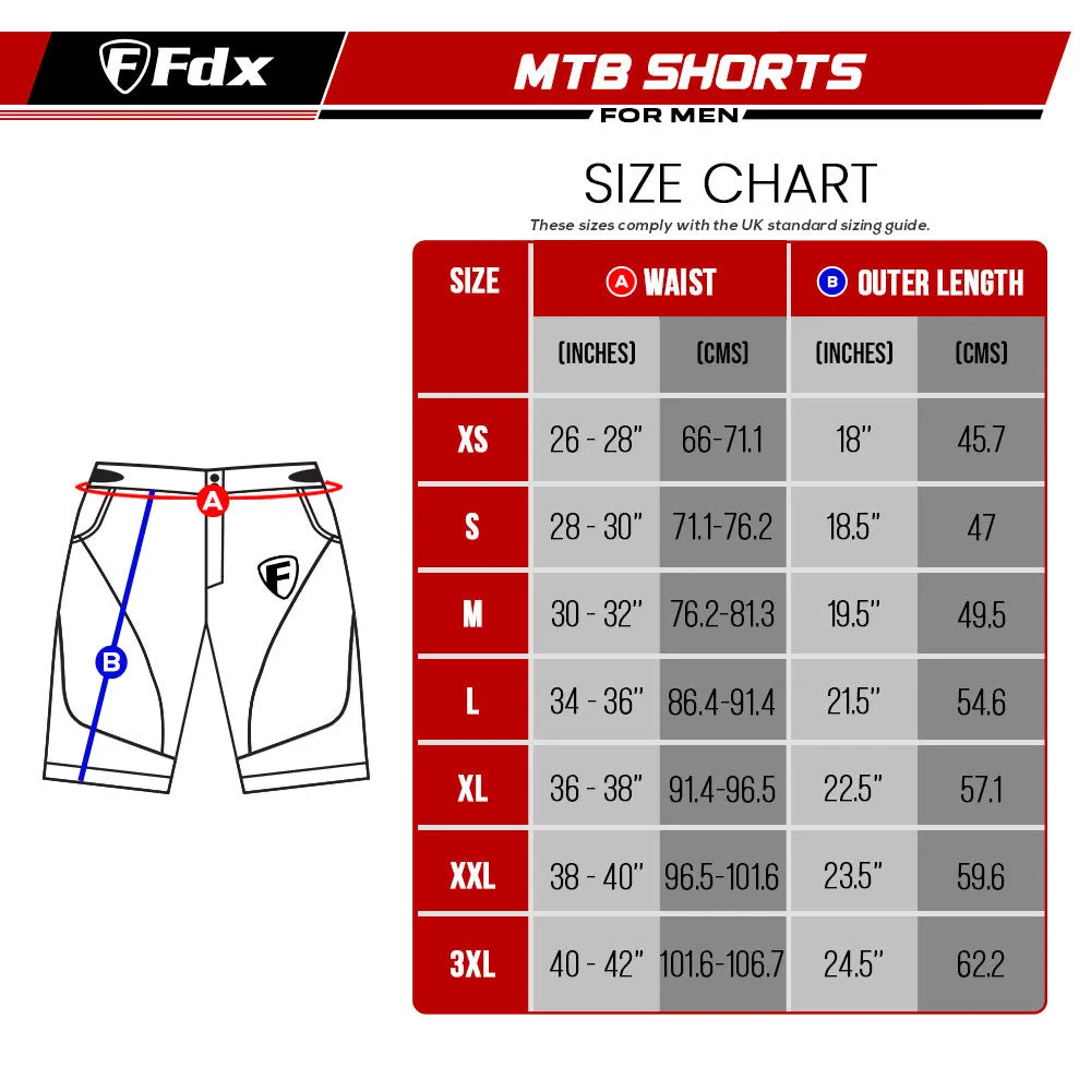 Fdx Drifter Black Men's & Boy's Mtb Padded Summer Cycling Shorts