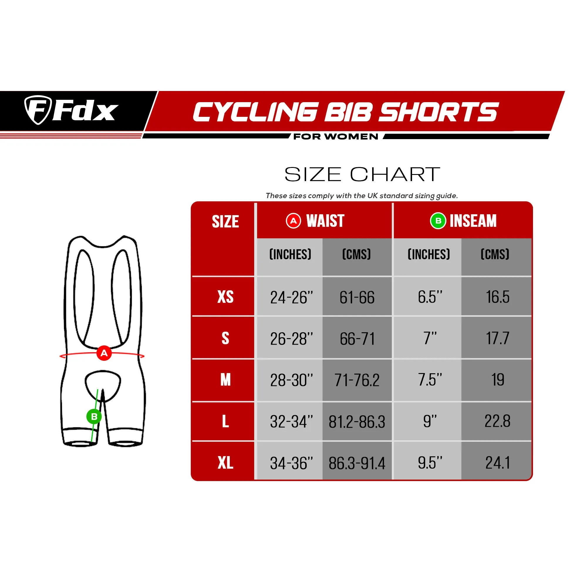 Fdx Essential Black Women's & Girl's Summer Cycling Cargo Bib Shorts