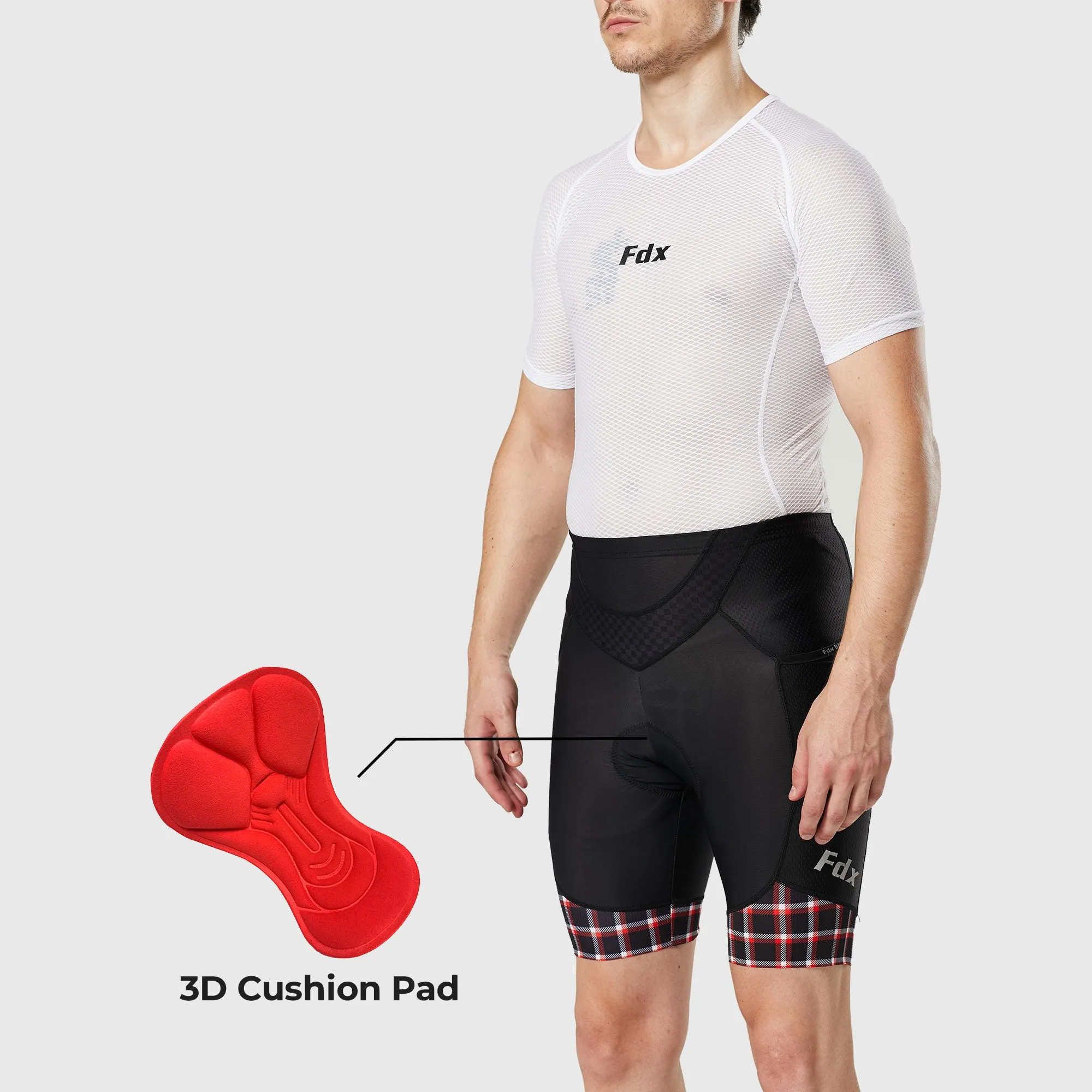 Fdx Essential Red Men's & Boy's Padded Cycling Shorts With Pockets