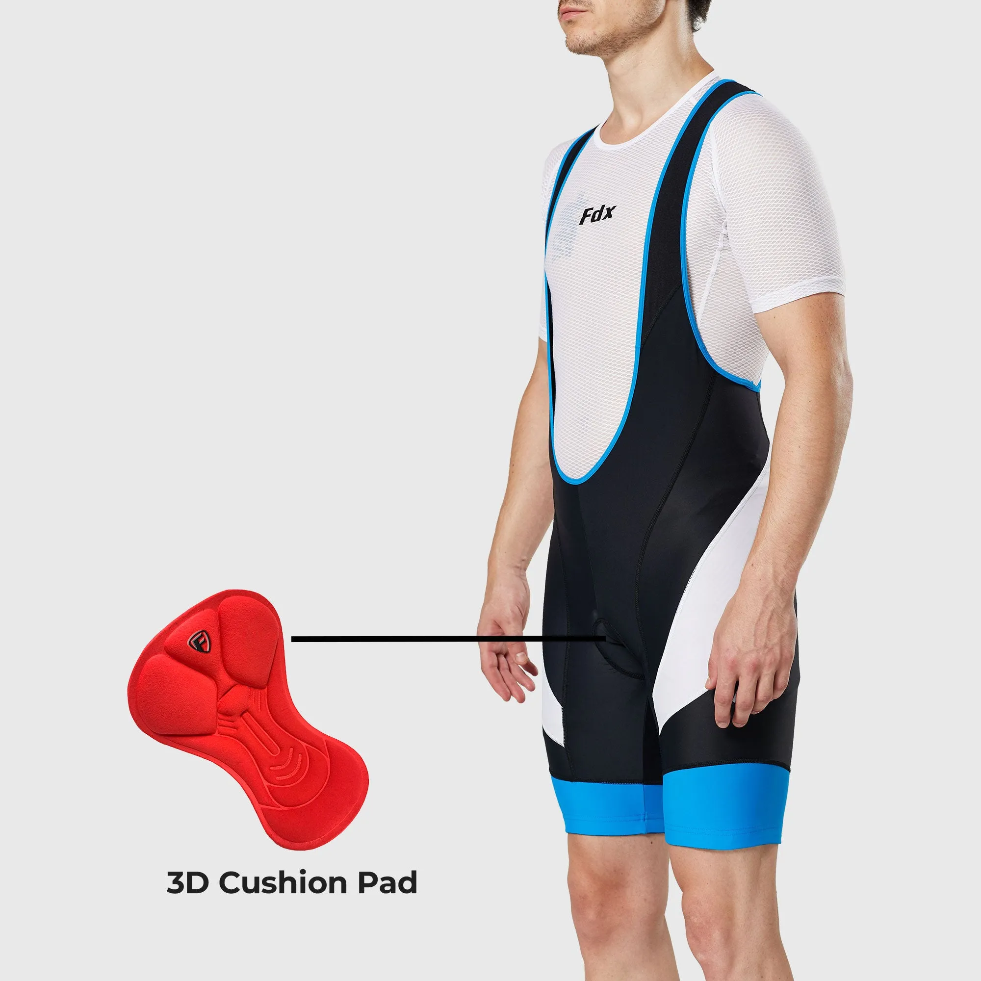 Fdx Windsor Blue Men's & Boy's Padded Summer Cycling Bib Shorts