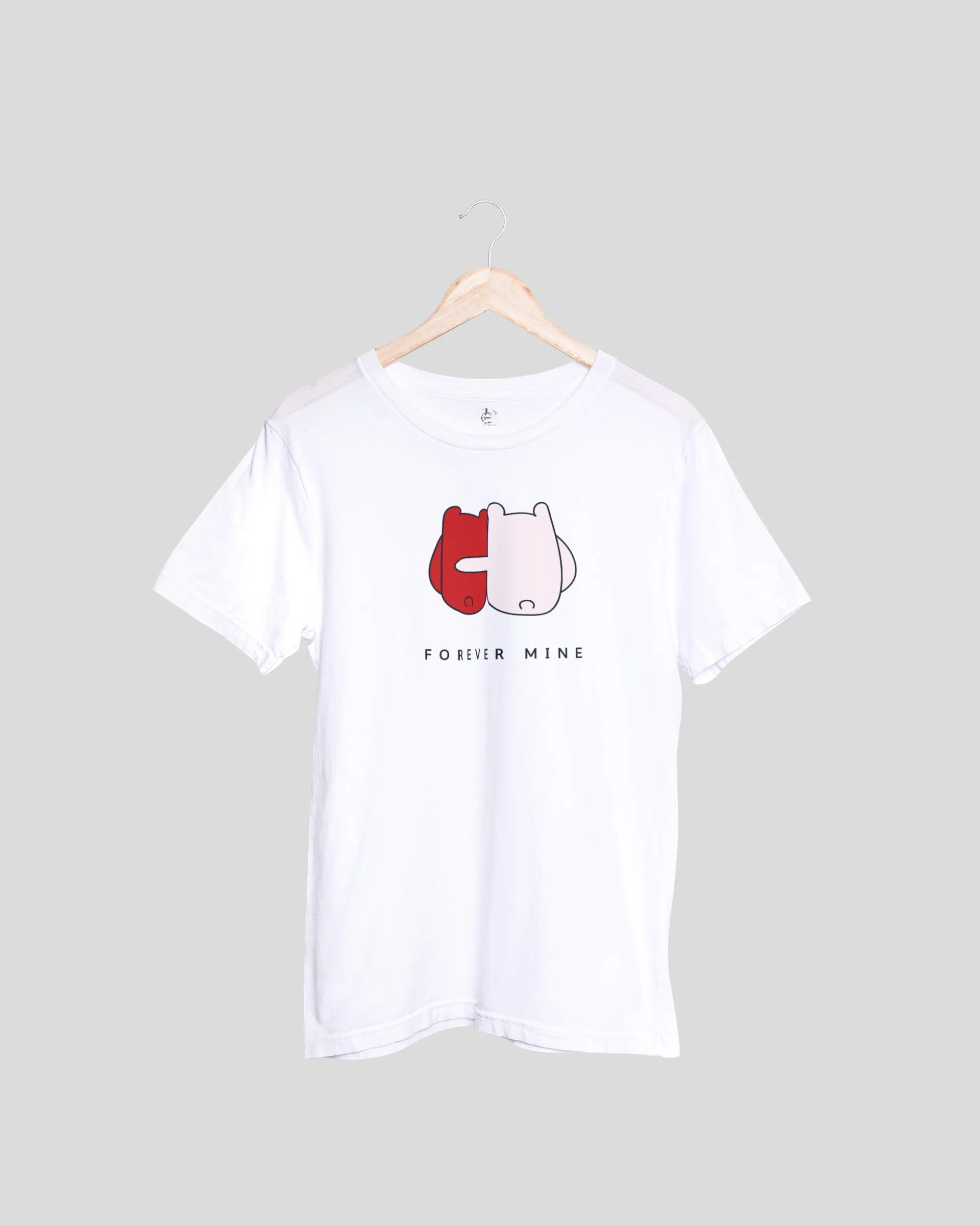 Forever Mine Couple T-shirts - White Oversized Fit Unisex T-Shirt