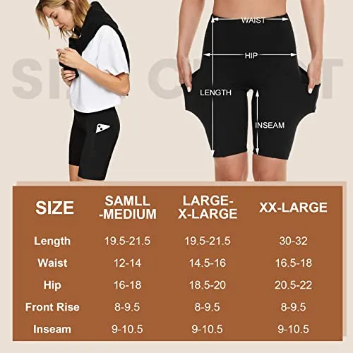 GAYHAY 3 Pack Biker Shorts with Pockets for Women - High Waist Biker Shorts for Workout Yoga Running Gym
