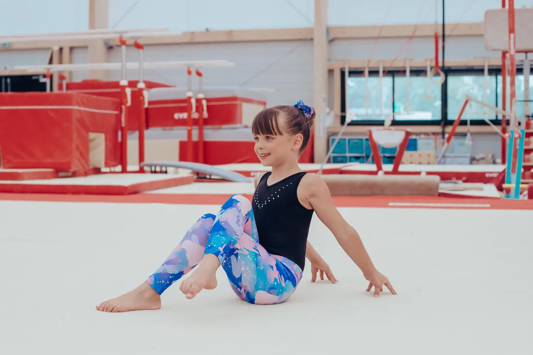 Girls' Basic Sleeveless Gym Leotard - Black