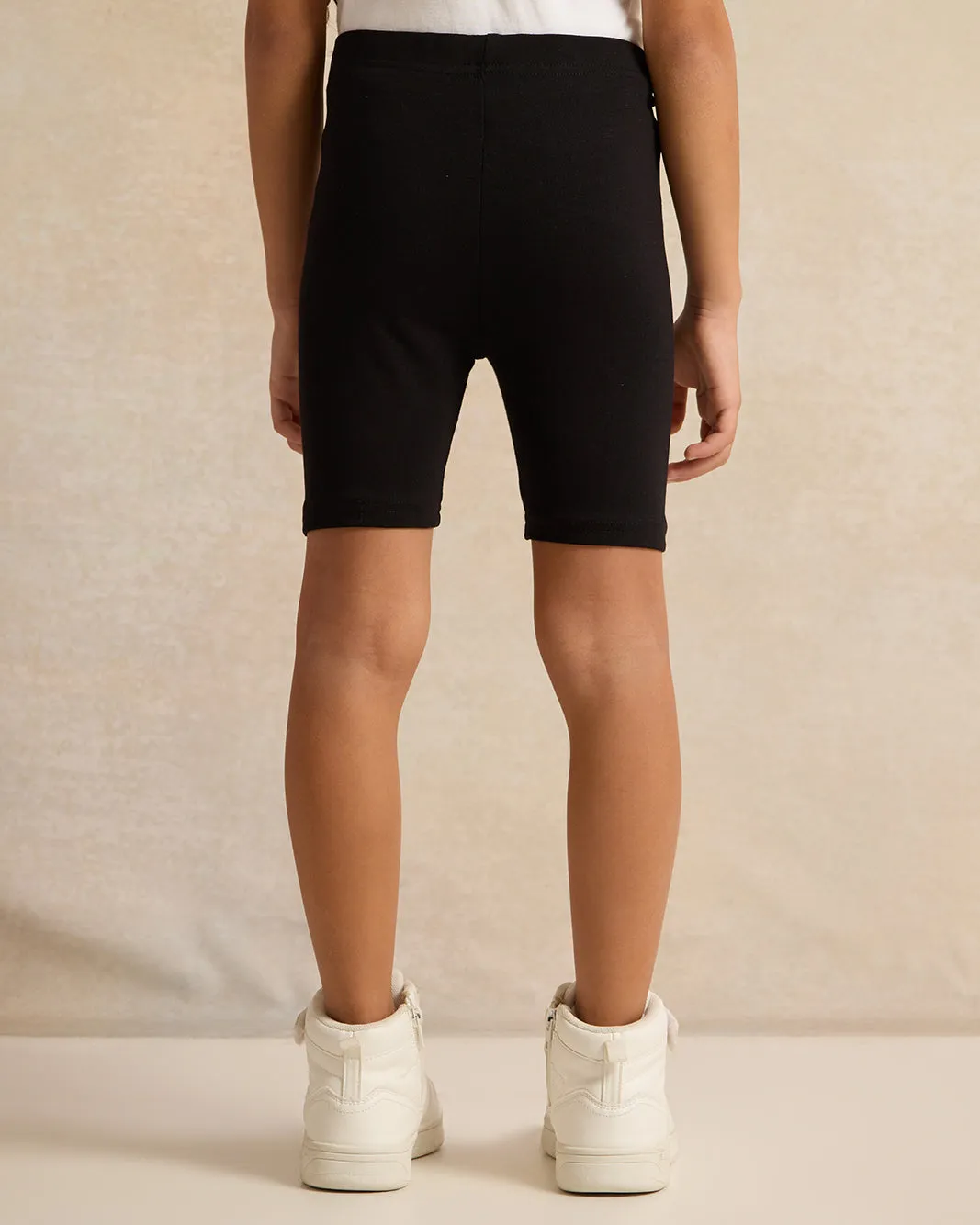 Girls Grey And Black Cycling Shorts (Pack of 2)