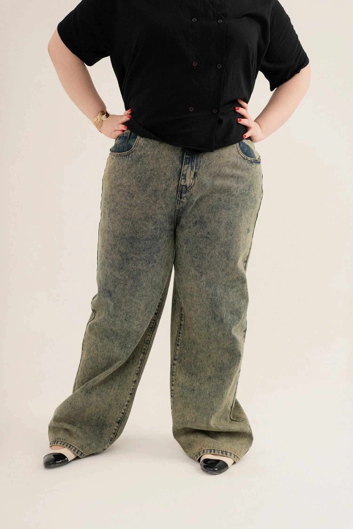 Grey Wash Plus Size Straight Relaxed Jeans