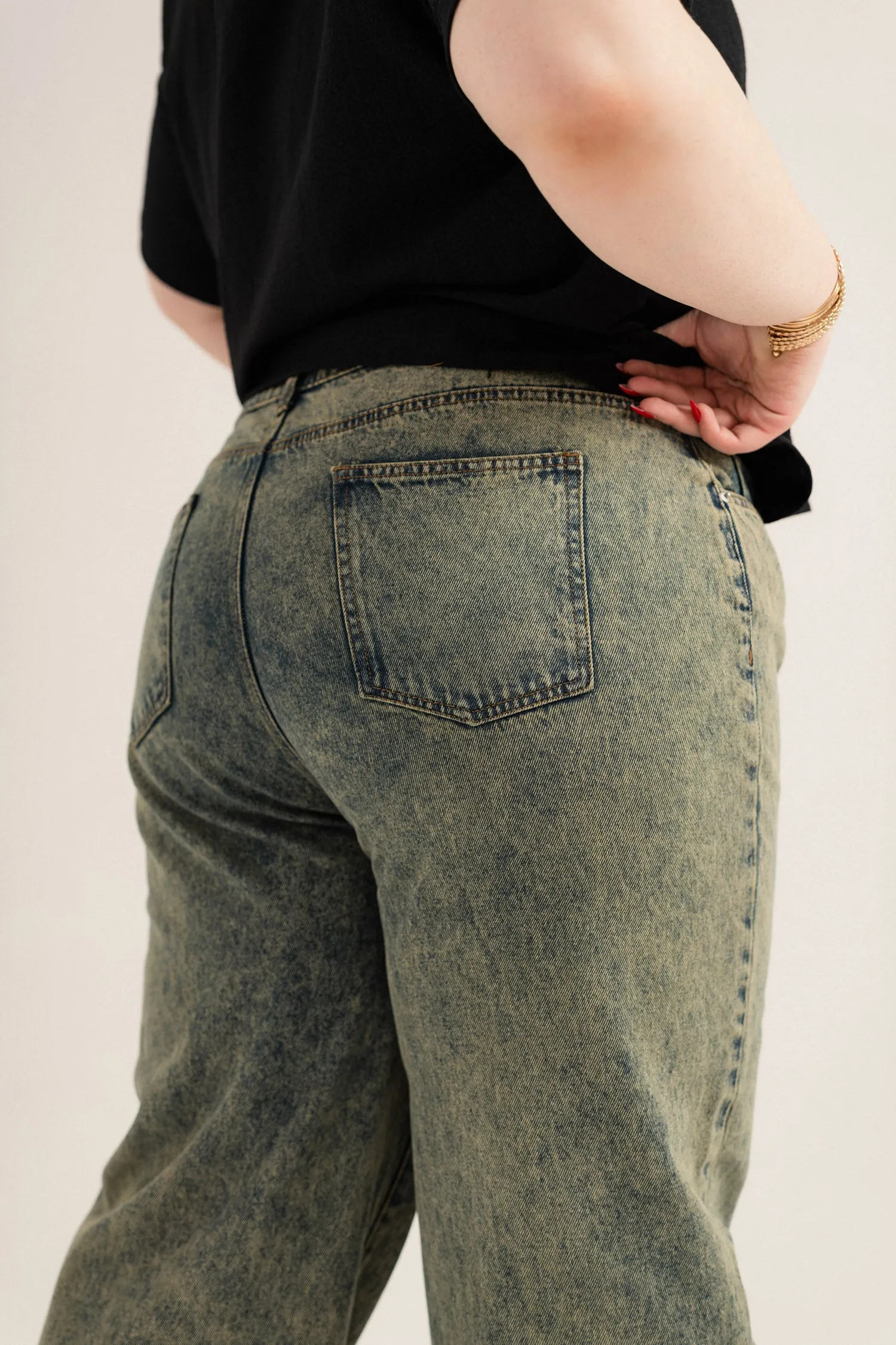 Grey Wash Plus Size Straight Relaxed Jeans