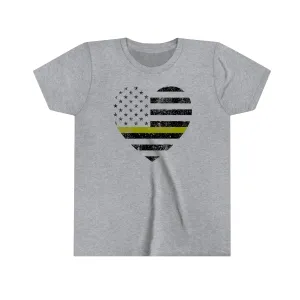 Grunge Heart Flag © Youth Tee (Thin Gold Line)