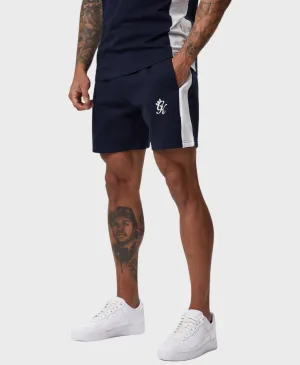 Gym King Contrast Panel Fleece Shorts Navy/White