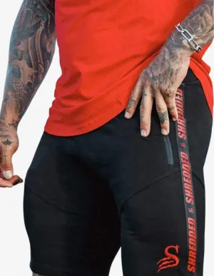 GYM SHORTS - BLACK/RED