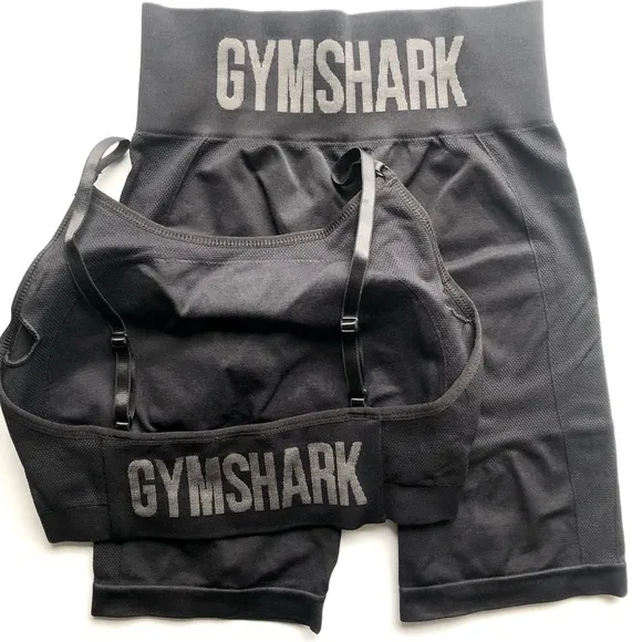Gymshark M/S Flex Seamless Cycling Shorts &amp; Flex Seamless Strappy Sports Bra Set