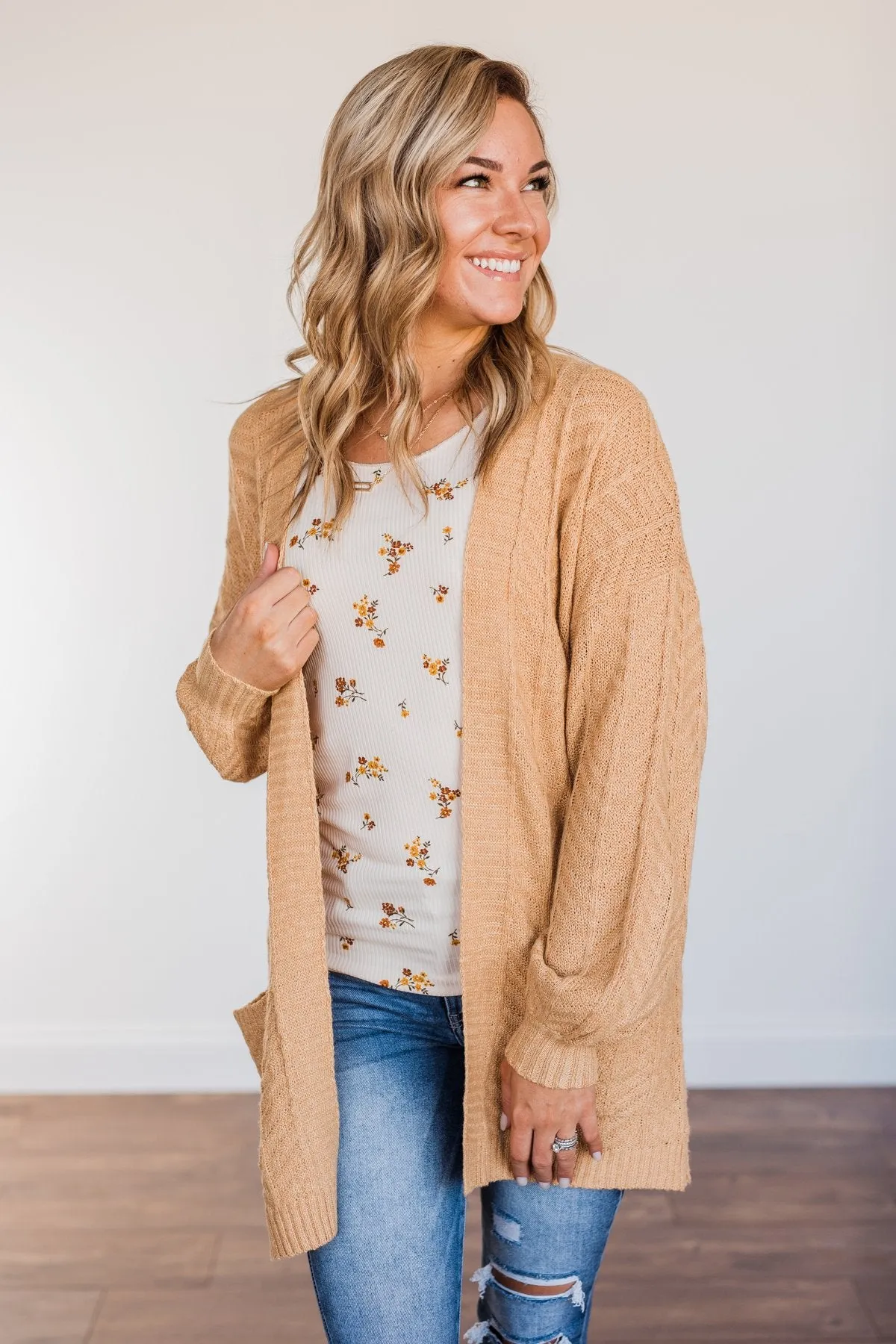 Had Me At Hello Floral Tank Top- Oatmeal