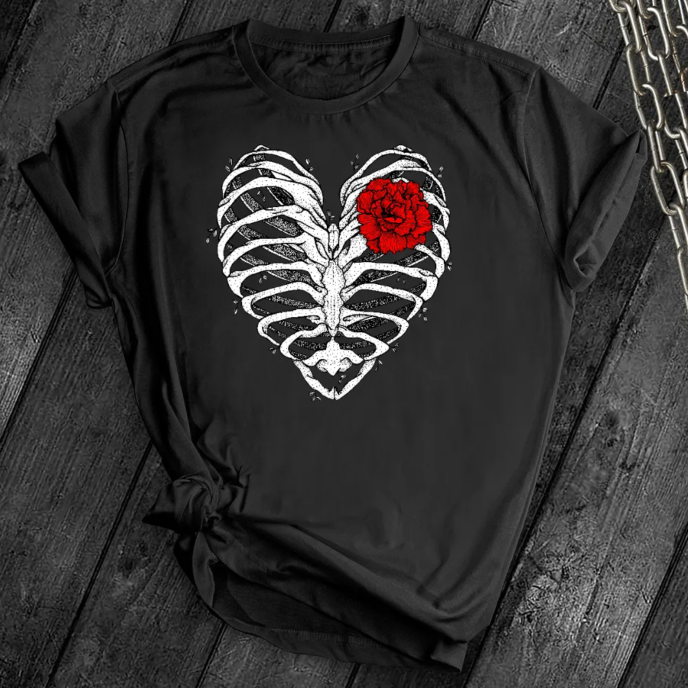 Heart Rib Cage Rose Tee