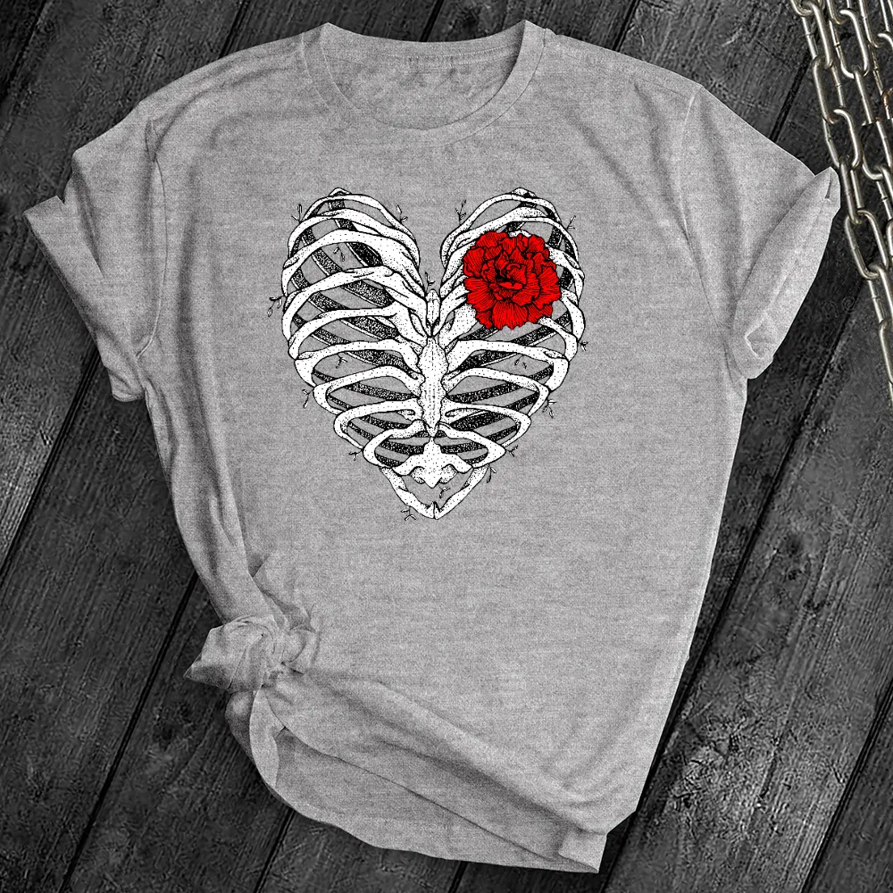 Heart Rib Cage Rose Tee