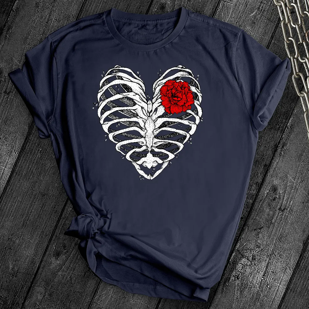 Heart Rib Cage Rose Tee