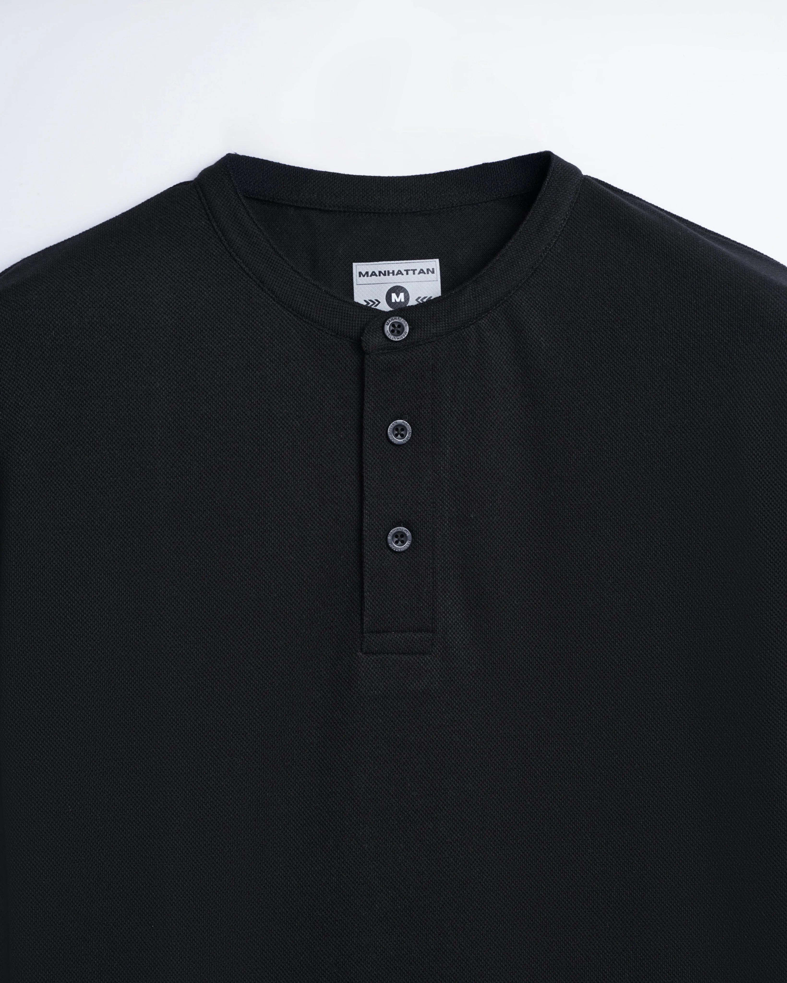 Henley Full Sleeve Unisex Black