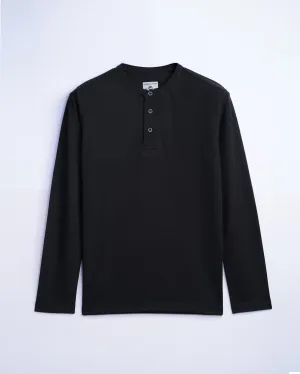 Henley Full Sleeve Unisex Black