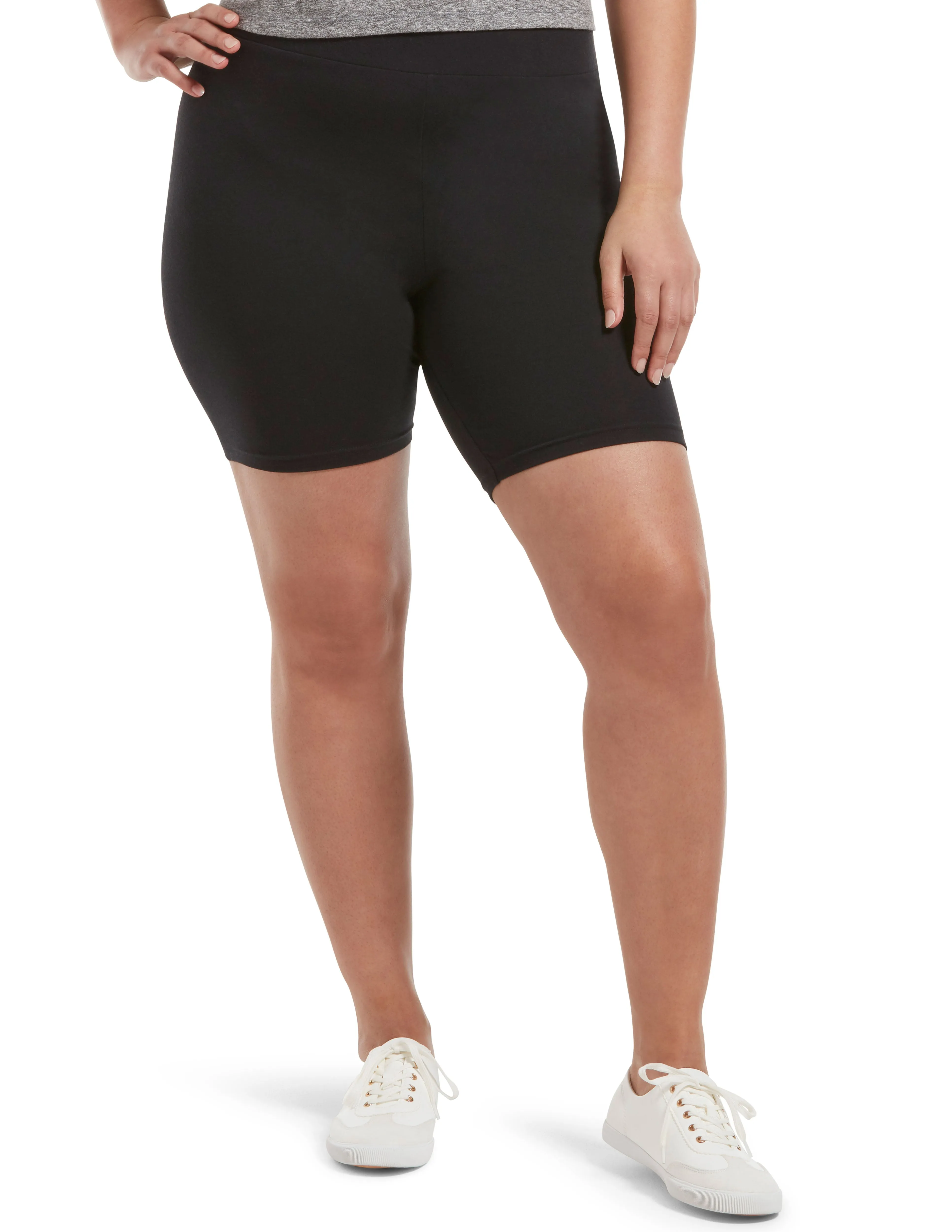 Hi Waist Blackout Cotton Bike Shorts