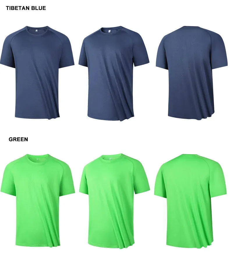 High quality men breathable fast drying running sports fitness breathable comfortable short sleeve T-shirt casual light Gym Tops