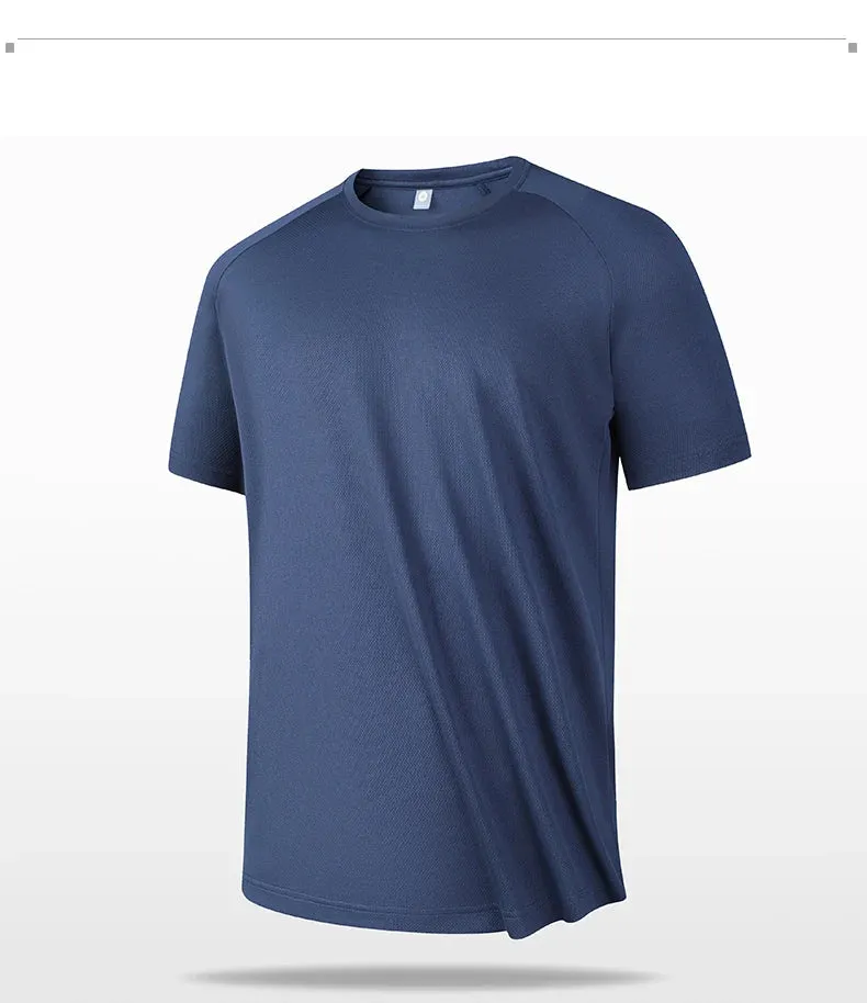 High quality men breathable fast drying running sports fitness breathable comfortable short sleeve T-shirt casual light Gym Tops