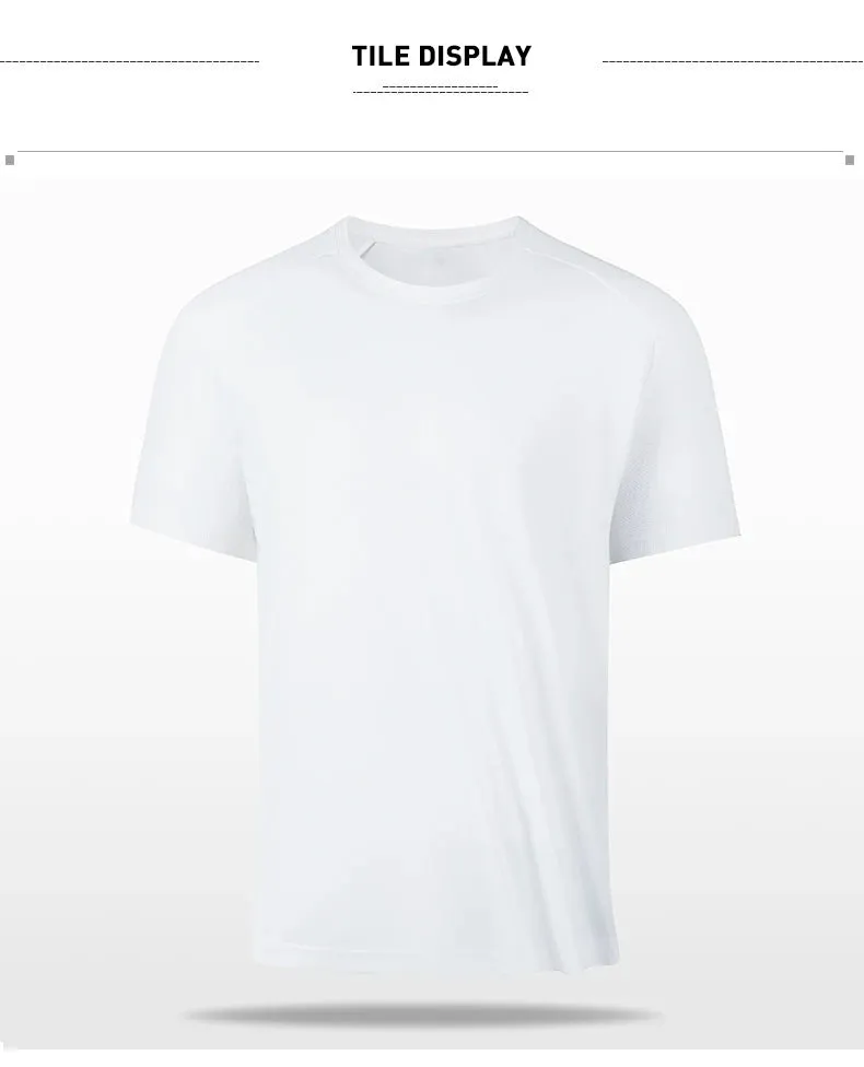 High quality men breathable fast drying running sports fitness breathable comfortable short sleeve T-shirt casual light Gym Tops