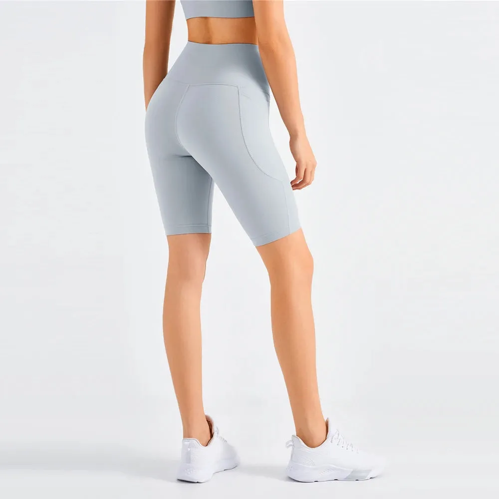 High Waist Bike Shorts with Pockets