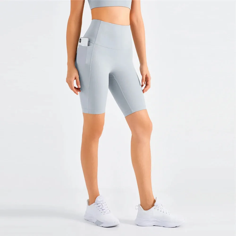 High Waist Bike Shorts with Pockets