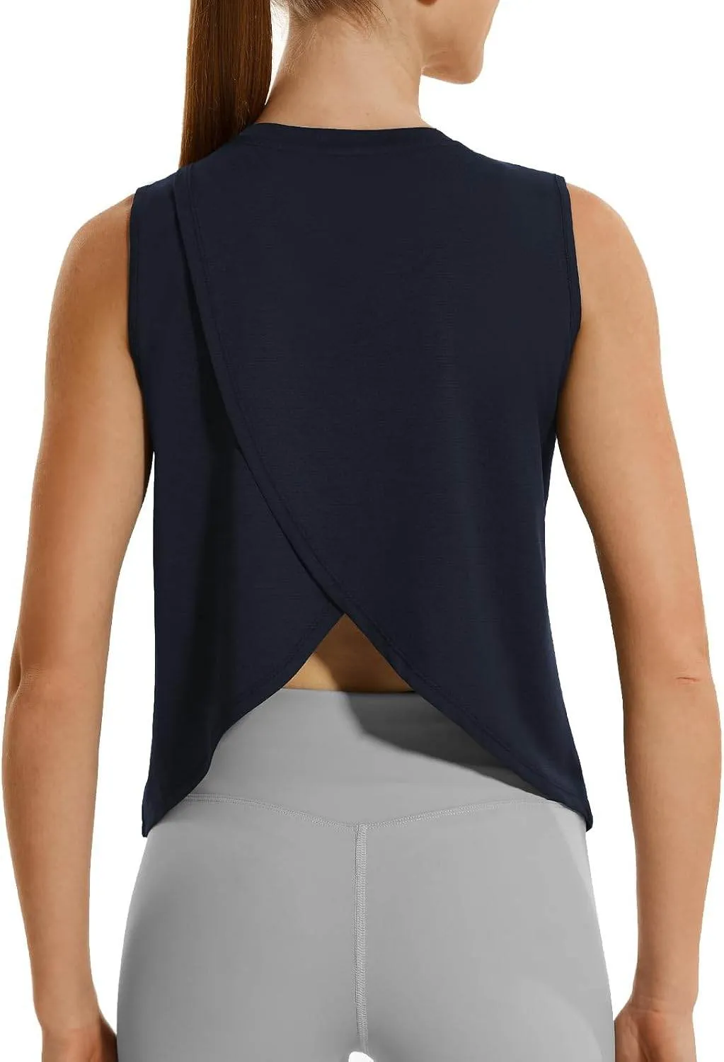 HODOSPORTS Workout Tops for Women UPF 50  Open Back Sleeveless Tank Tops Quick Dry Athletic Gym Yoga Shirts Loose Fit