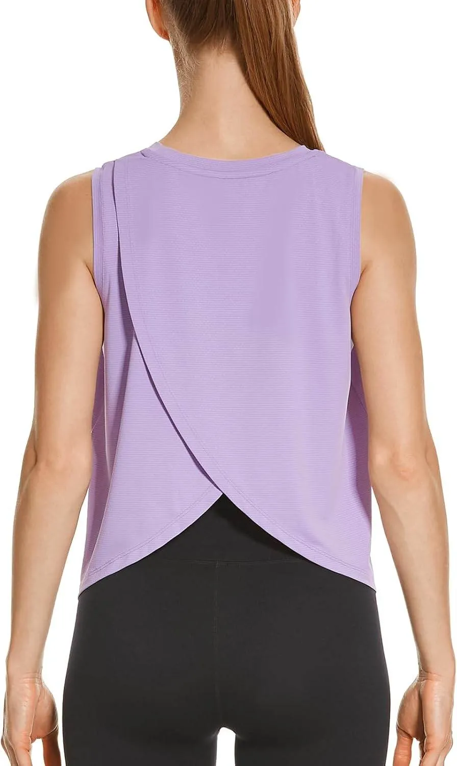 HODOSPORTS Workout Tops for Women UPF 50  Open Back Sleeveless Tank Tops Quick Dry Athletic Gym Yoga Shirts Loose Fit