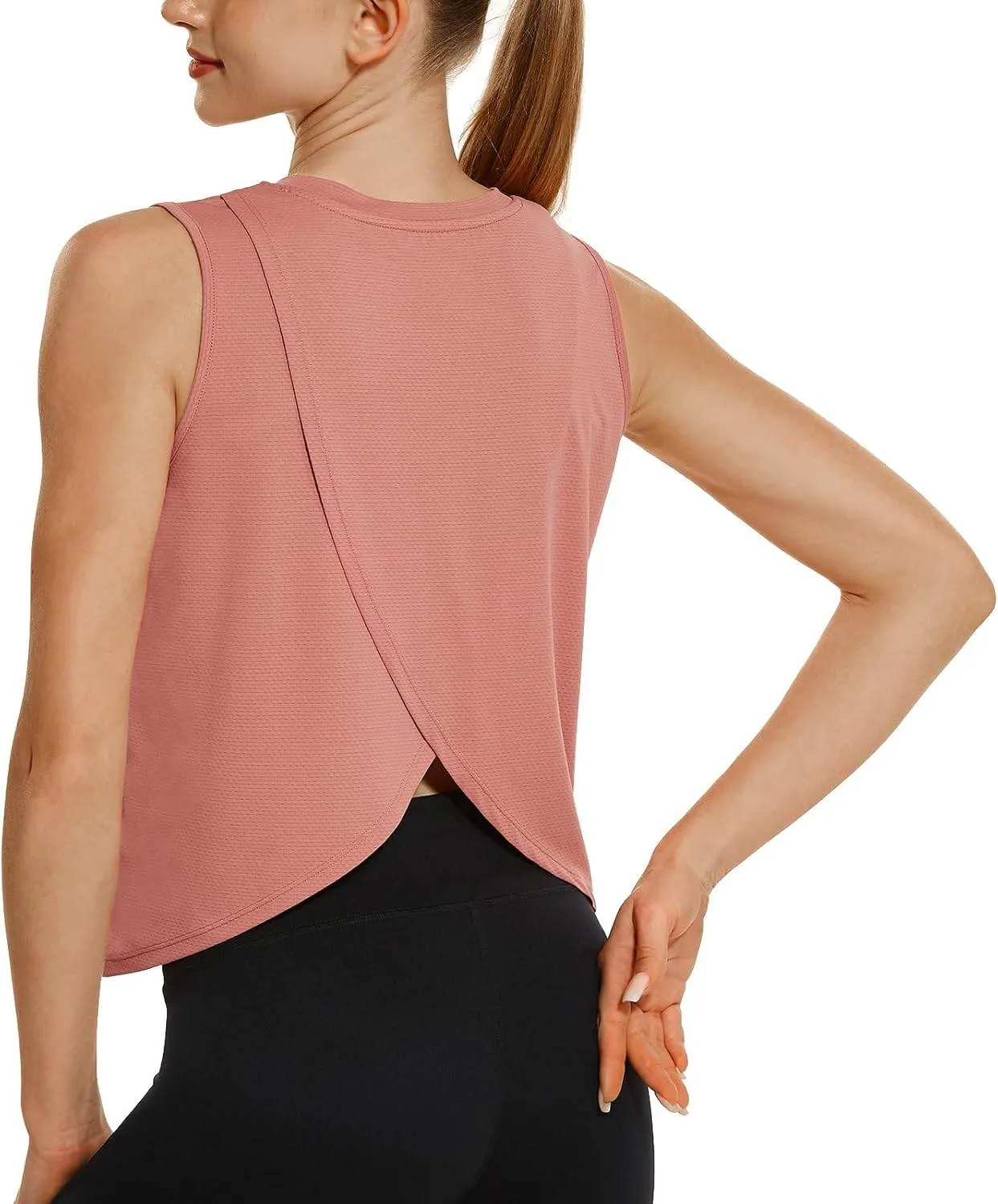 HODOSPORTS Workout Tops for Women UPF 50  Open Back Sleeveless Tank Tops Quick Dry Athletic Gym Yoga Shirts Loose Fit