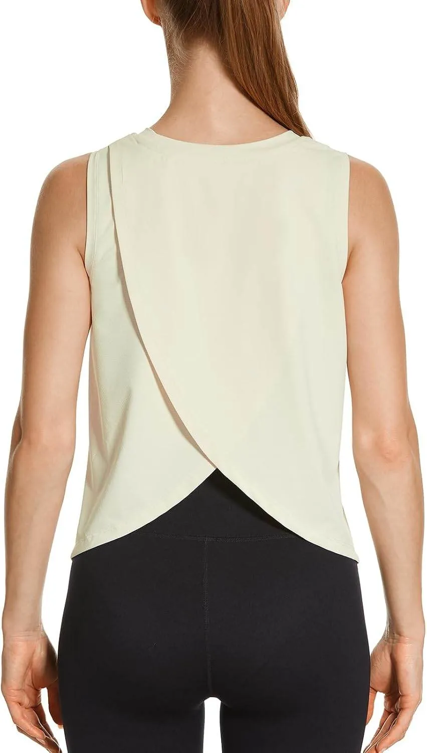 HODOSPORTS Workout Tops for Women UPF 50  Open Back Sleeveless Tank Tops Quick Dry Athletic Gym Yoga Shirts Loose Fit