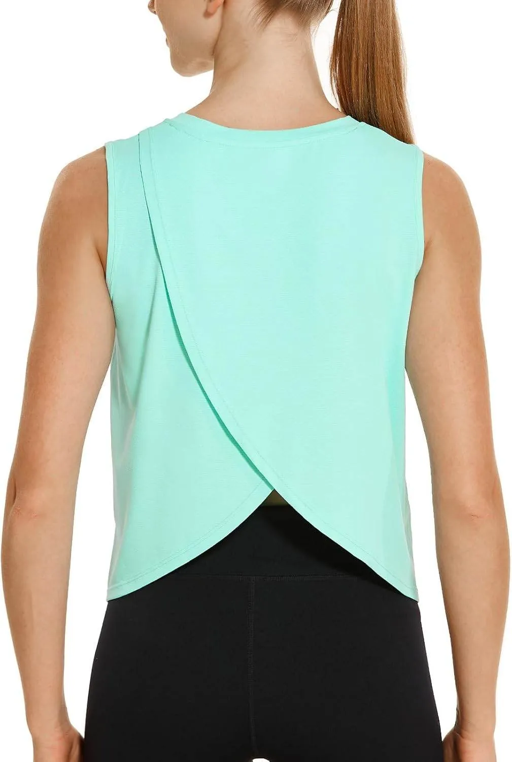 HODOSPORTS Workout Tops for Women UPF 50  Open Back Sleeveless Tank Tops Quick Dry Athletic Gym Yoga Shirts Loose Fit