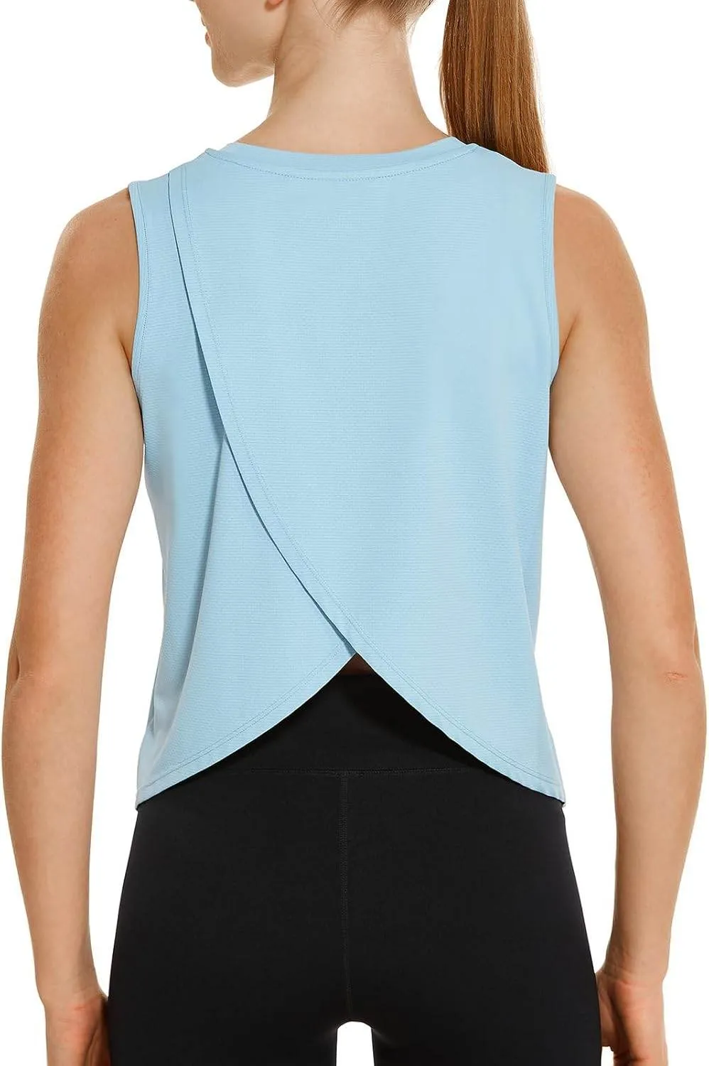 HODOSPORTS Workout Tops for Women UPF 50  Open Back Sleeveless Tank Tops Quick Dry Athletic Gym Yoga Shirts Loose Fit