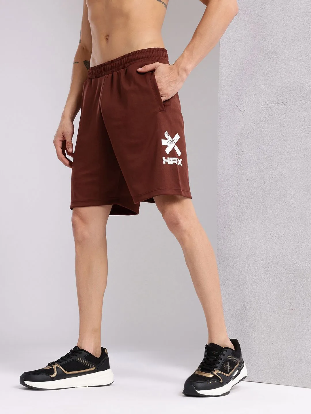 HRX by Hrithik Roshan Men Brand Logo Print Rapid-dry Training Shorts