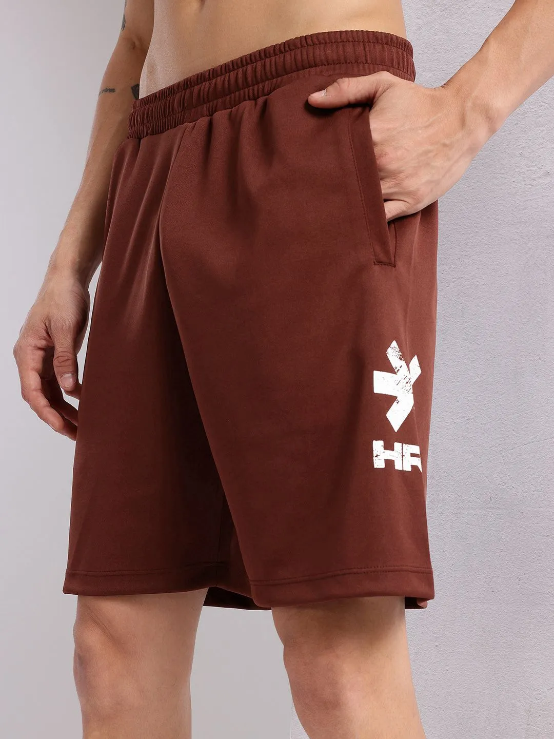 HRX by Hrithik Roshan Men Brand Logo Print Rapid-dry Training Shorts