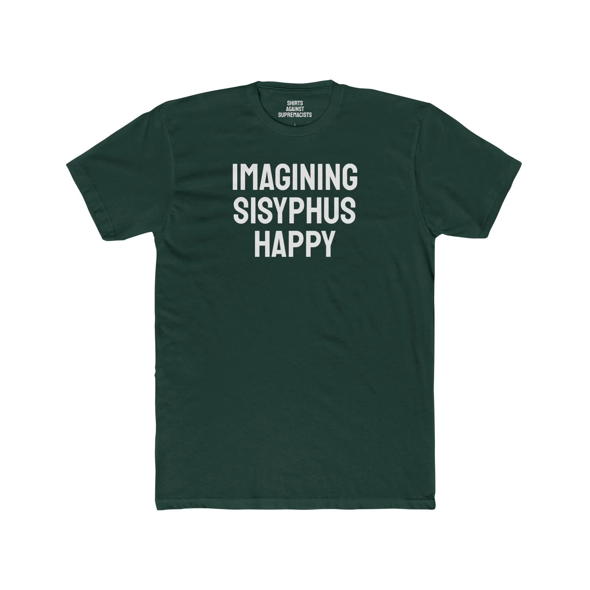 Imagining Sisyphus Happy - Unisex Cotton Crew Tee