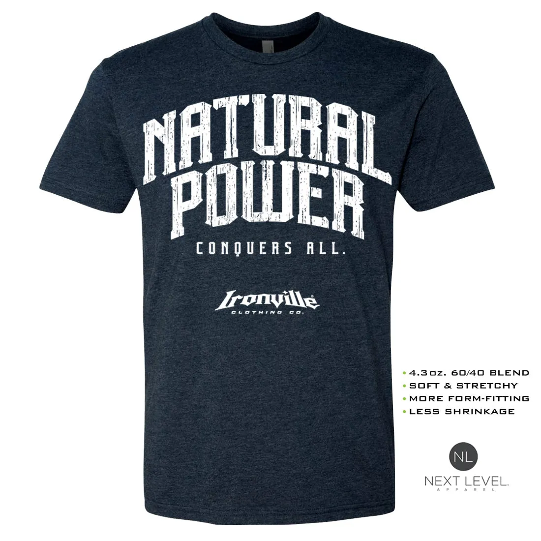 Ironville NATURAL POWER Soft-Blend Fitted Gym T-Shirt