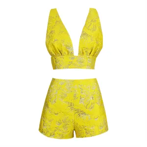 Jacquard Crop Tops Set