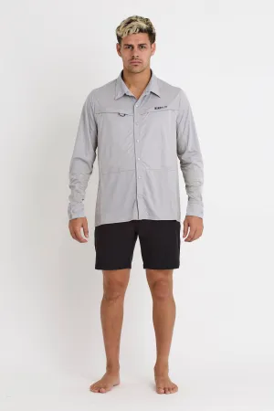 Jetpilot Venture Mens LS Sun Shirt - Grey