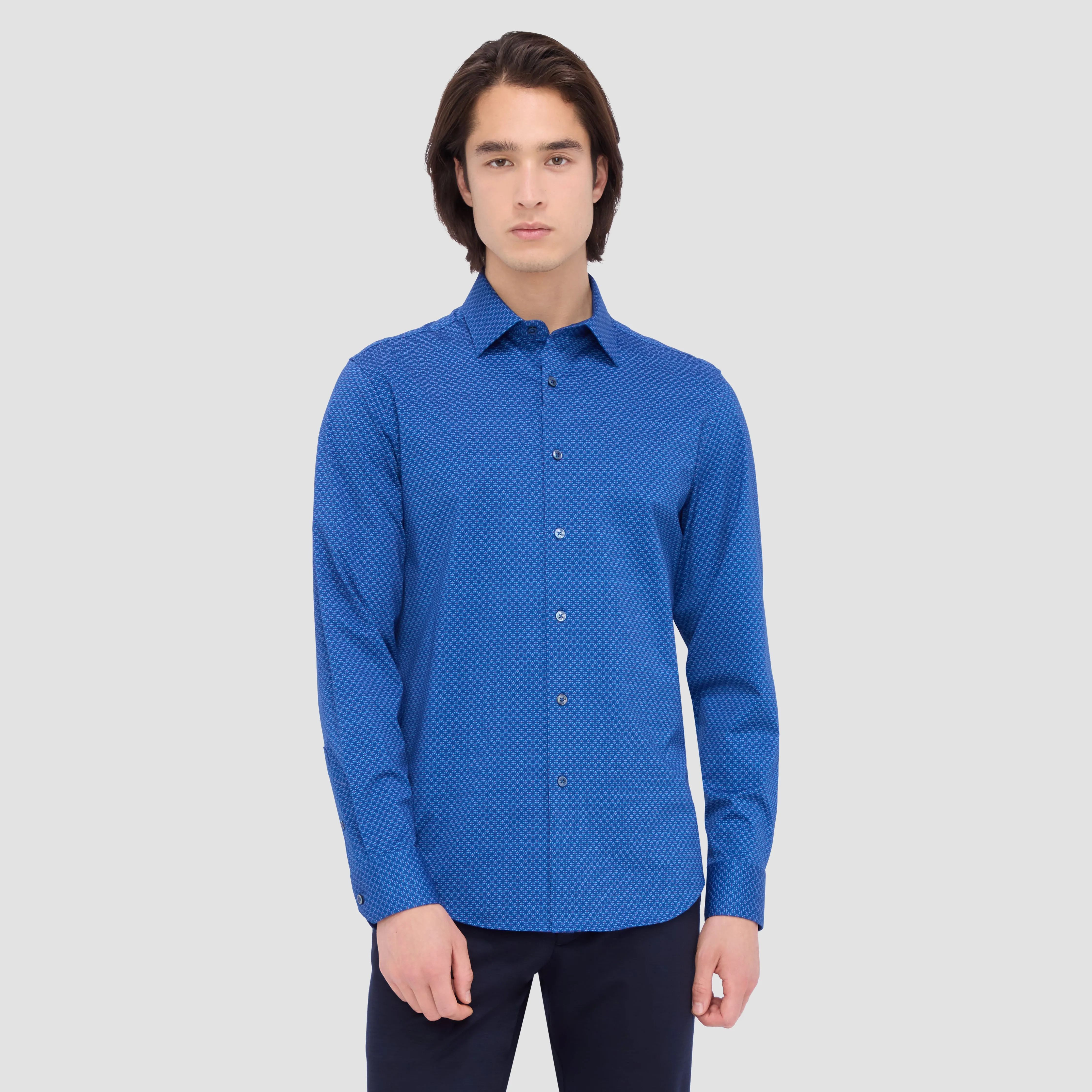 Jimmy Double Sided Geometric/Solid OoohCotton Shirt
