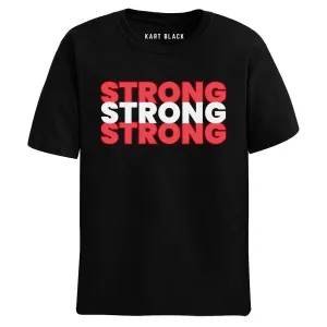 Kart Black Men's Plus Size Regular Fit Cotton Tshirts | MT-PLUS-BLK-3STRONG_3XL