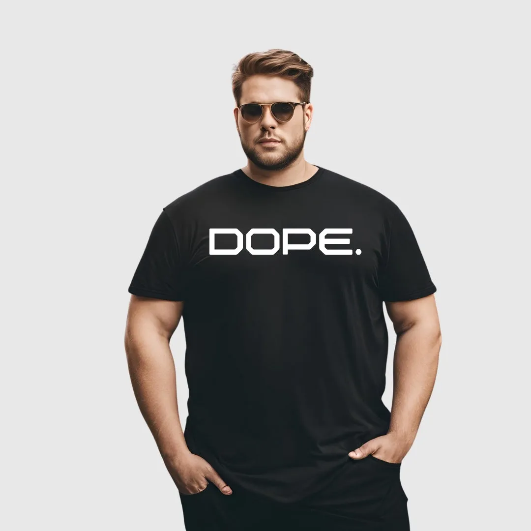 Kart Black Men's Plus Size Regular Fit Cotton Tshirts | MT-PLUS-BLK-DOPE_3XL